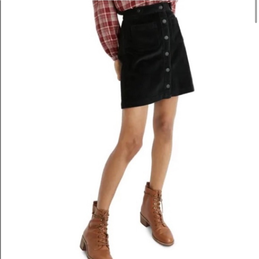 Madewell Black Corduroy Skirt